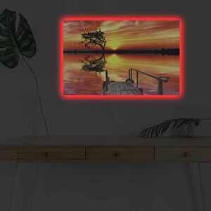 Imagine Tablou decorativ cu lumina LED, 4570DHDACT-114, Dimensiune: 45 x 70 cm, Multicolor