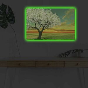 Imagine Tablou decorativ cu lumina LED, 4570DHDACT-146, Dimensiune: 45 x 70 cm, Multicolor