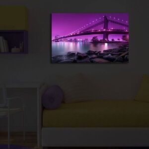 Imagine Tablou decorativ cu lumina LED, 4570İACT-39, Dimensiune: 45 x 70 cm, Multicolor