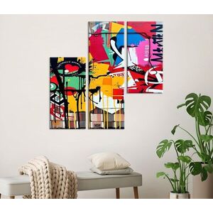 Imagine Set 3 tablouri decorative, MXA01, Cadru: 100% LEMN (Grosime: 2 cm), Multicolor