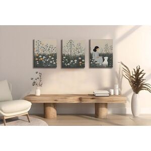 Imagine Set 3 tablouri decorative, UDC14, Canvas imprimat, Multicolor