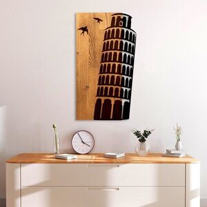 Imagine Decoratiune de perete, Pisa Tower, Lățime: 32 cm, Nuc / Negru
