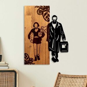 Imagine Decoratiune de perete, Leon The Professional, Lățime: 44 cm, Nuc / Negru