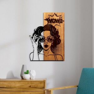 Imagine Decoratiune de perete, Wow, Lățime: 42 cm, Nuc / Negru