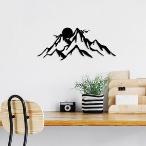 Imagine Decoratiune de perete, Full Mount And Mountain, Dimensiune: 50 x 21 cm, Negru