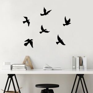 Imagine Decoratiune de perete, Flying Birds, Dimensiune: 17 x 17 cm (1 bucată), Negru