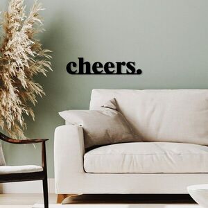 Imagine Decoratiune de perete, Cheers, Dimensiune: 70 x 16 cm, Negru
