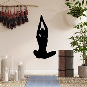 Imagine Decoratiune de perete, Yoga 6, Dimensiuni: 31 x 60 cm, Negru