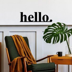 Imagine Decoratiune de perete, Hello, 70 x 21 cm, Negru