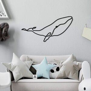 Imagine Decoratiune de perete, Whale, Dimensiune: 70 x 34 cm, Negru