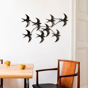 Imagine Decoratiune de perete, Flying Birds 1, Dimensiuni: 69 x 41 x 7 cm, Multicolor