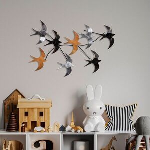 Imagine Decoratiune de perete, Flying Birds 2, Dimensiuni: 69 x 41 x 7 cm, Multicolor