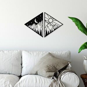 Imagine Decoratiune de perete, Day & Night, Dimensiuni: 63 x 41 cm , Negru