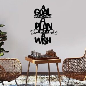 Imagine Decoratiune de perete, Plan is Just, Dimensiune: 30 x 54 cm , Negru