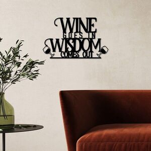 Imagine Decoratiune de perete, Wine Wisdom, Dimensiune: 55 x 34 cm , Negru