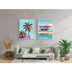 Imagine Set 2 tablouri decorative, Mp2-00101, Imprimare digitala, Multicolor