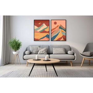 Imagine Set 2 tablouri decorative, Mp2-00113, Imprimare digitala, Multicolor