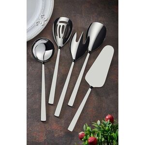 Imagine Set de servire (5 piese), L'essentiel Maison, 207PLM1201, Linguriță pentru sos: 24, 4, 5 cm, Argintiu