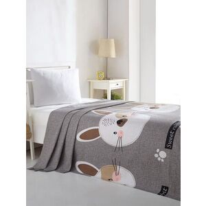 Imagine Cuvertura pique Single, L'essentiel Maison, Tavşancık, Grey / Brown / Beige / Black / Pink