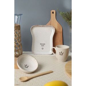 Imagine Set de mic dejun (3 piese), L'essentiel Maison, 275KRM2274, Bol pentru sos: 10 cm (1 bucată), Crem