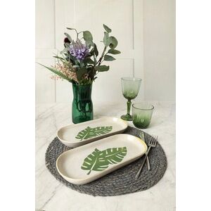Imagine Set platou (2 bucăți), L'essentiel Maison, 275KRM2278, Alb/Verde