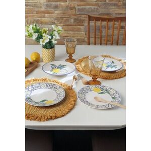Imagine Set de servire pentru tort (4 piese), L'essentiel Maison, 275KRM2261, Alb / Bleumarin / Galben