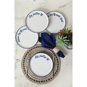 Imagine Set de servire pentru tort (4 piese), L'essentiel Maison, 275KRM2270, Alb/Albastru