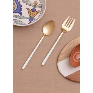 Imagine Set de servire (2 piese), L'essentiel Maison, 280TMA3703, Dimensiune: 28 x 6 x 1 cm (2 bucăți), Aur/Alb