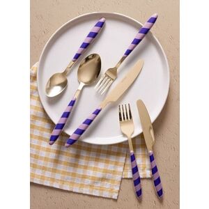 Imagine Set de tacâmuri (36 de piese), L'essentiel Maison, 280TMA3722, Furculiță de masă: 19 x 3 cm (6 bucăți), Auriu / Mov