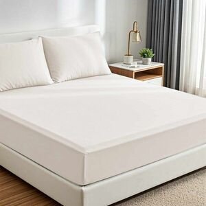 Imagine Set de pat pentru o persoana (cearceaf cu elastic si perna) 2 piese, L'essentiel Maison, Muslin 120, Ecru