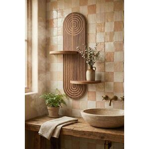 Imagine Raft de perete, Hanah Home, Artmtkwll3, 26x35x13 cm, Wenge