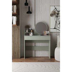 Imagine Masa de machiaj, Hanah Home, Harmony Mini Round, 90x133x40 cm, Verde cenusiu