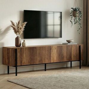 Imagine Comoda TV, Hanah Home, Nexus, 180x30x45 cm, Nuc Barok / Negru