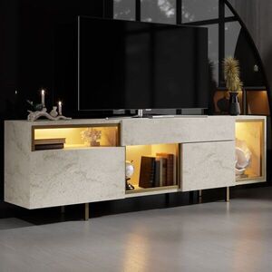 Imagine Comoda TV, Hanah Home, Norm, 180x55x32 cm, Travertin / Auriu