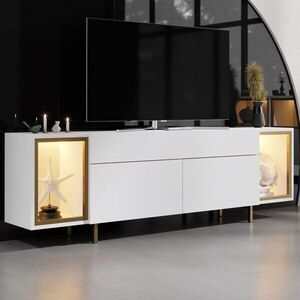Imagine Comoda TV, Hanah Home, Zenith, 180x55x32 cm, Alb/Auriu