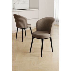 Imagine Set scaune 2 piese, Hanah Home, Risa, Cappuccino / Negru