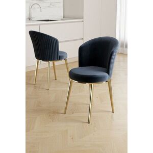 Imagine Set scaune 2 piese, Hanah Home, Risa, Antracit / Aur