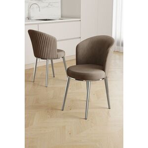 Imagine Set scaune 2 piese, Hanah Home, Risa, Cappuccino / Chrome