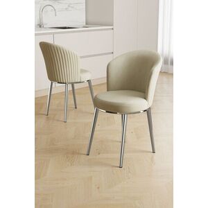 Imagine Set scaune 2 piese, Hanah Home, Risa, Crem / Crom