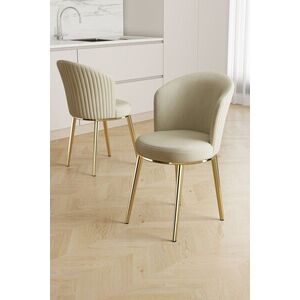 Imagine Set scaune 2 piese, Hanah Home, Risa, Crem / Aur
