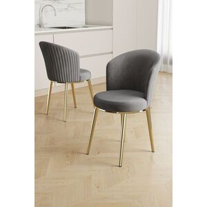 Imagine Set scaune 2 piese, Hanah Home, Risa, Gri / Auriu