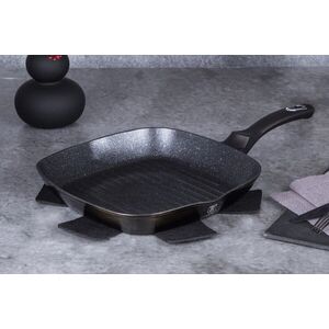 Imagine Tigaie grill Berlinger Haus, Shiny Black, 28 cm, 2.1 L, aluminiu forjat, negru