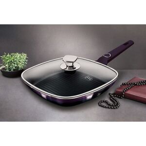Imagine Tigaie grill cu capac Berlinger Haus, Purple Eclipse, 28 cm, 2.1 L, aluminiu forjat, mov