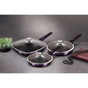 Imagine Set 3 tigai cu capac Berlinger Haus, Purple Eclipse, 20/24/28 cm, aluminiu forjat, mov