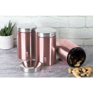 Imagine Set 3 recipiente depozitare Berlinger Haus, I-Rose, 11x17.8 cm, inox, roz/argintiu