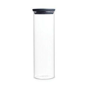 Imagine Recipient cu capac, Brabantia, Stackable, 10.4x32.1 cm, 1.9 L, sticla borosilicata, gri inchis