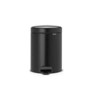Imagine Cos de gunoi cu pedala, Brabantia, NewIcon, 5 L, 27.2x20.5x29.1 cm, otel, negru mat