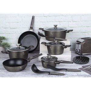 Imagine Set pentru gatit Berlinger Haus, Crystal, 15 piese, aluminiu forjat, sampanie