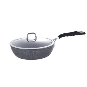 Imagine Tigaie adanca cu capac Berlinger Haus, Stone Touch, 24 cm, 2.3 L, aluminiu forjat, gri