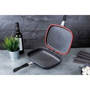 Imagine Tigaie dubla Berlinger Haus, Granit Diamond , 32x24x7 cm, aluminiu turnat, negru